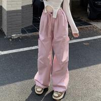 Polyester Women Long Trousers & loose patchwork Solid pink PC