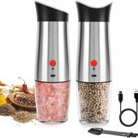 304 Stainless Steel & Ceramics & Engineering Plastics & Glass Electric Pepper Grinder with USB interface PC
