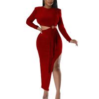 Polyester Slim & High Waist Sexy Package Hip Dresses Solid PC