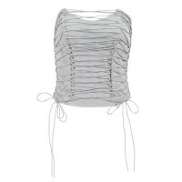 Polyester Tube Top, Patchwork, Solide, Grau,  Stück