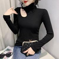 Polyester Slim & Plus Size Women Long Sleeve T-shirt Solid PC
