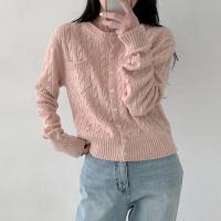 Cotton Slim Sweater Coat knitted pink PC