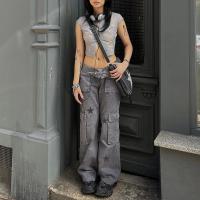 Algodón Mujer Jeans, impreso, patrón de estrellas, gris,  trozo