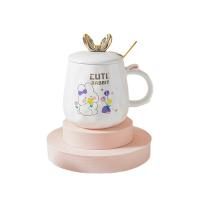 Porcelain Mug Cute Cup Lid & cups & Spoon Random Pattern PC