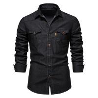 Cotton Slim Men Long Sleeve Casual Shirts Solid PC