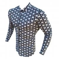 Chemical Fiber & Polyester Slim Men Long Sleeve Casual Shirts printed geometric PC