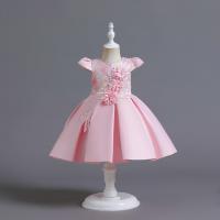 Polyester Slim & Princess Girl One-piece Dress large hem design patchwork PC