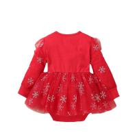 Baumwolle Crawling Baby Anzug, Crawling Baby Anzug & Haarband, Gedruckt, Rot,  Festgelegt