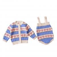 Cotton Slim Girl Clothes Set & two piece Crawling Baby Suit & coat knitted multi-colored Set
