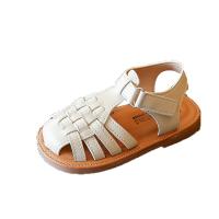Microfiber PU Synthetic Leather & Rubber Children Sandals & unisex Solid Pair
