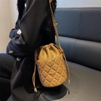 PU Leather Bucket Bag Shoulder Bag with chain Argyle PC