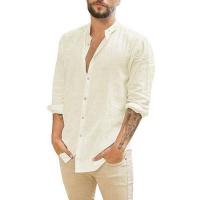Cotton Plus Size Men Long Sleeve Casual Shirts & loose Solid PC