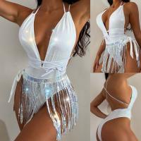 Polyester One-piece Swimsuit backless white PC