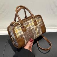 Plaid Fabric Handbag soft surface & attached with hanging strap plaid PC