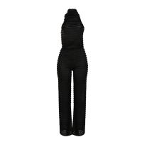 Spandex & Polyester Wide Leg Trousers Long Jumpsuit backless PC