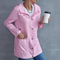 Polyester windproof Women Coat mid-long style & waterproof & breathable Solid PC