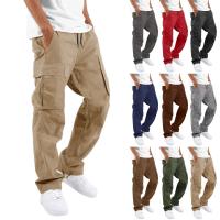 Polyester Middle Waist Men Casual Pants & with pocket Solid PC