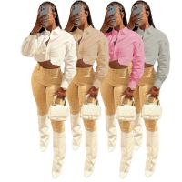 Polyester Chemise à manches longues femmes Solide plus de couleurs pour le choix pièce