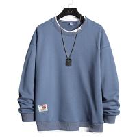 Polyester Men Sweatshirts fleece & fake two piece & loose patchwork PC