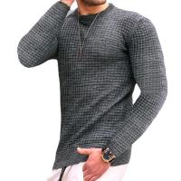 Polyester Slim Men Long Sleeve T-shirt & loose Solid PC
