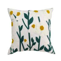 Cotton Linen Throw Pillow Covers embroidered Plant PC
