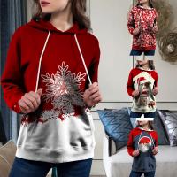 Polyester With Siamese Cap Women Sweatshirts christmas design printed PC