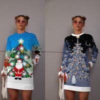 Polyester long style Women Sweatshirts christmas design printed PC