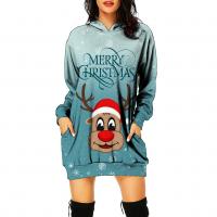 Polyester With Siamese Cap Sweatshirts Dress christmas design printed PC