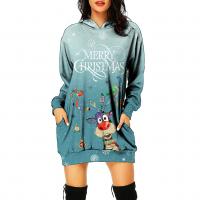 Polyester With Siamese Cap Sweatshirts Dress christmas design printed PC