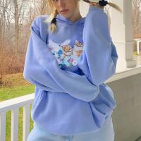 Polyester Sweatshirts femmes Imprimé Bleu pièce