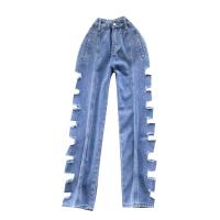 Denim Ripped Women Jeans & loose Solid blue PC