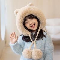 Polyester Children Ear Hat for children & thermal plain dyed Solid Lot