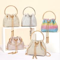 Polyester Bucket Bag Handbag with chain & embossing & with rhinestone PC