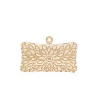 Glett & Polyester Clutch Bag with chain & with rhinestone PC