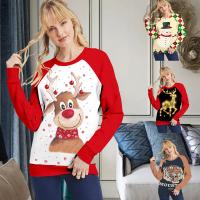 Polyester Women Sweatshirts christmas design & loose printed PC