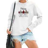 Polyester Women Sweatshirts christmas design & loose printed letter PC