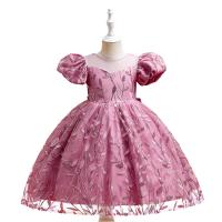 Polyester & Cotton Princess Girl One-piece Dress with bowknot PC