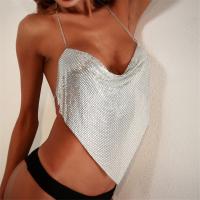 Metal Tank Top backless Sequin Solid : PC
