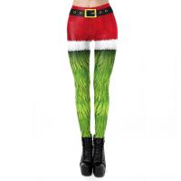 Polyester High Waist Women Leggings christmas design printed mixed colors PC