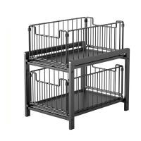 Carbon Steel Kitchen Shelf durable & double layer black PC