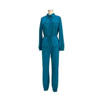 Polyester Long Jumpsuit plain dyed Solid PC