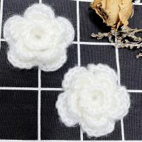 Mohair triple layer & DIY Clothing Ornament handmade floral white PC