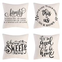 Linen Throw Pillow Covers without pillow inner printed letter PC