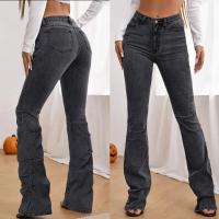 Denim Slim & High Waist Women Jeans Solid dark gray PC