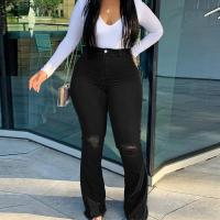 Denim Ripped & Slim Women Jeans Solid black PC