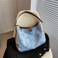 Denim Shoulder Bag large capacity & soft surface blue PC