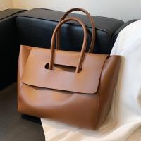 PU Leather Handbag large capacity & soft surface Solid PC