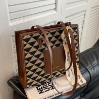 PU Leather & Canvas Shoulder Bag large capacity & soft surface PC