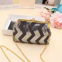 Nylon Crossbody Bag with chain & soft surface Sequin PC