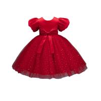 Polyester Ball Gown Girl One-piece Dress with bowknot PC